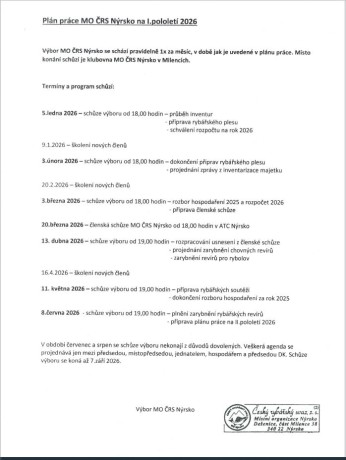 plán práce 1.pololetí